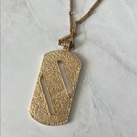 Vintage Sarah Coventry
Geometric Gold Burgundy and Black Pendant Necklace - Picture 2 of 4